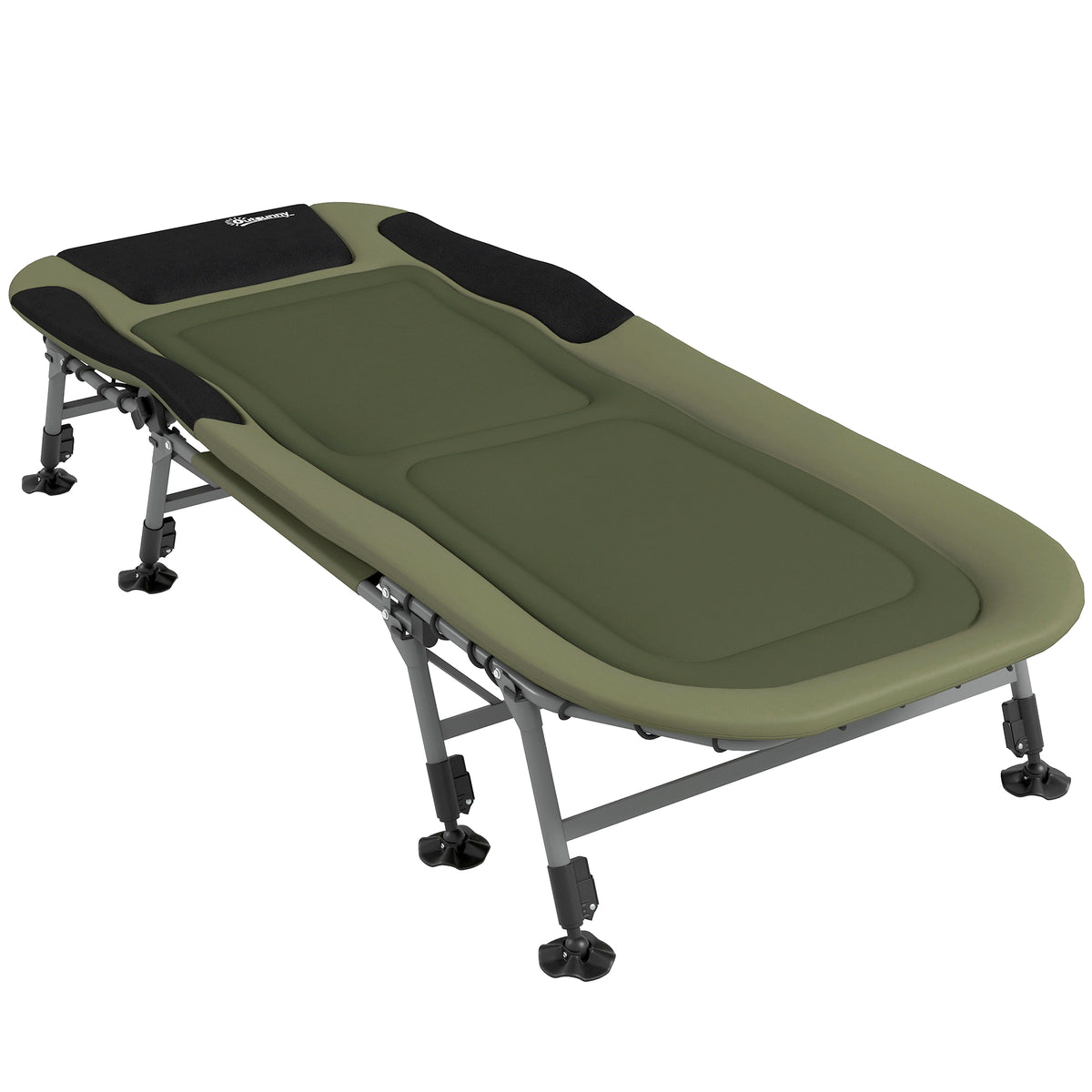 Espreguiçadeira Cama de Campanha Cama Portátil, 200 x 85 x 40-55 cm, Verde — foto 1