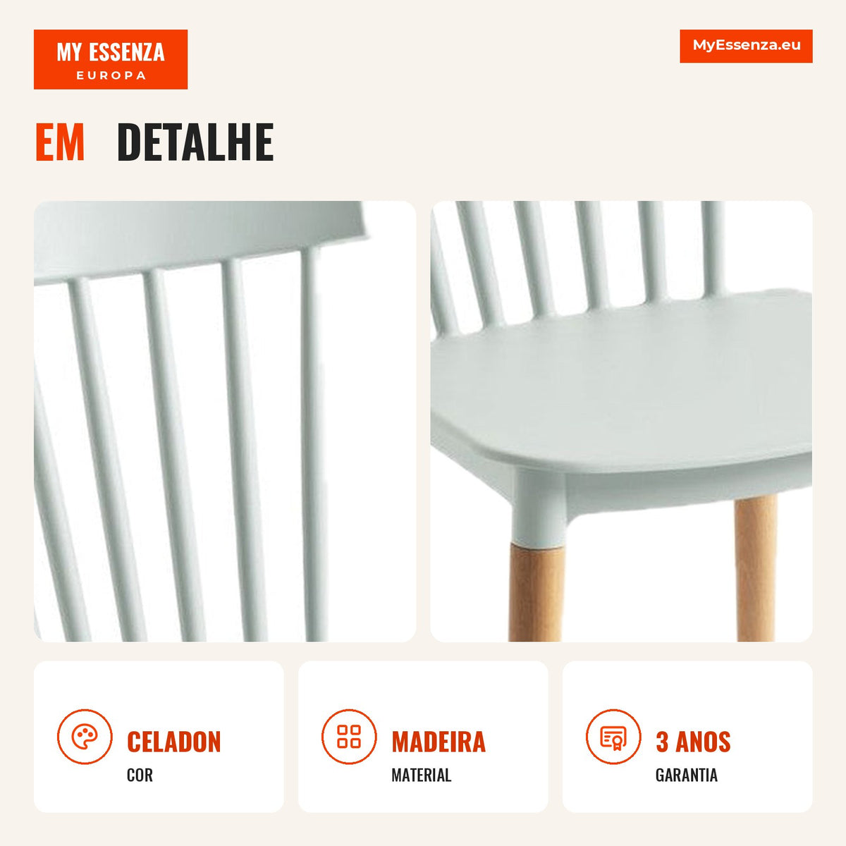 Cadeira Sansa — Celadon — Infografia — detalhe