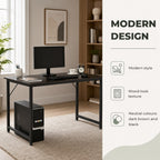 Secdretária Mesa de Computador com Pés Ajustáveis e Estrutura em Aço Secretária Estilo Moderno Capacidade de Carga 70 kg 120x60x73 cm Marrom Escuro e Preto — Características | Features