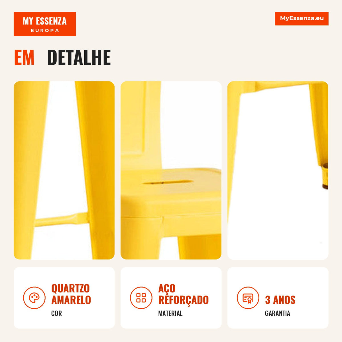 Banco Meyer Encosto 100 cm — Quartzo Amarelo — Infografia — detalhe