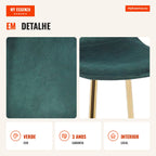 Cadeira Golden Leo Veludo — Verde — Infografia — detalhe
