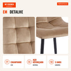 Cadeira Stahk Veludo — Champanhe — Infografia — detalhe