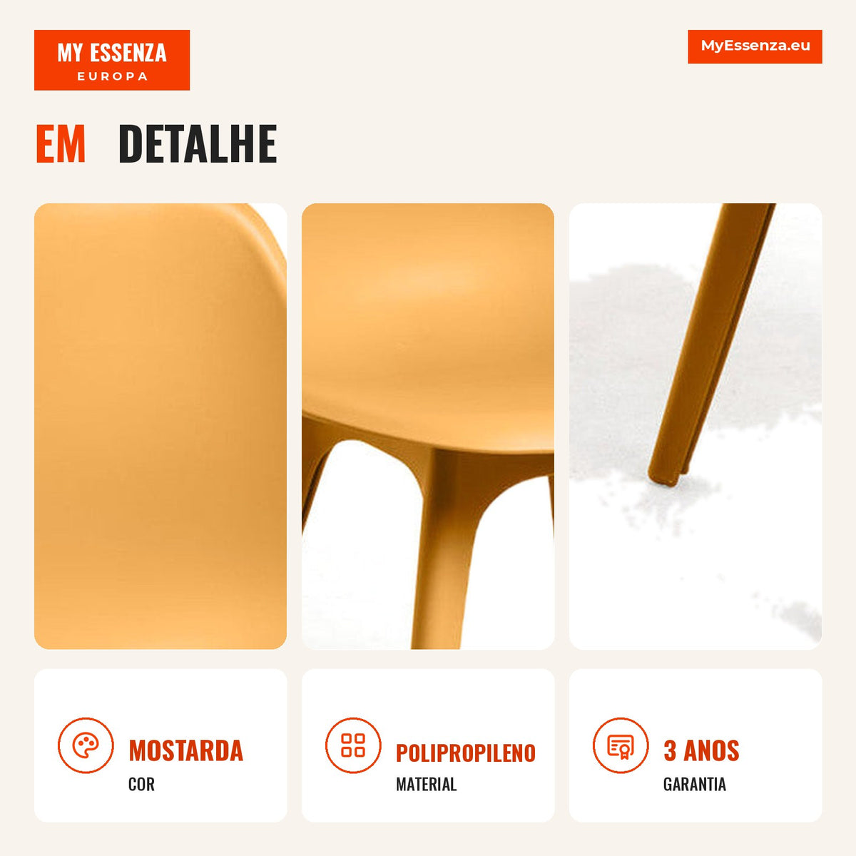 Cadeira Nordi Suprym — Mostarda — Infografia — detalhe