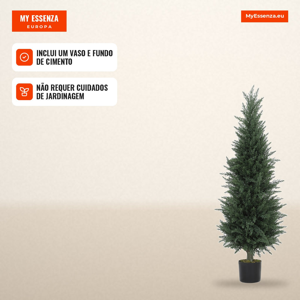 Planta Artificial Cipreste, 638 Folhas de Plástico, com Vaso, Resistente aos Raios UV, Verde — infografia 3