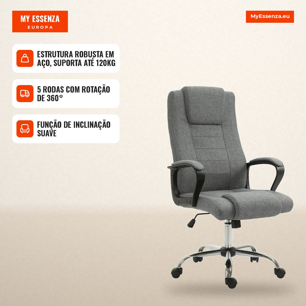 Cadeira de Escritório Presidencial Ergonômica Reclinável e Acolchoada com Altura e Inclinação Ajustáveis 62x76x110-119 cm — infografia 3