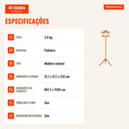 Casa para Pássaros com Suporte em Madeira Comedouro com Plataforma Telhado Metálico Inclinado Ø57,7x153 cm Madeira Natural — infografia 3