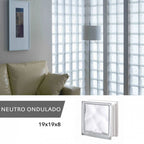 Tijolo de Vidro Ondulado Transparente 19x19x8 cm — foto 3