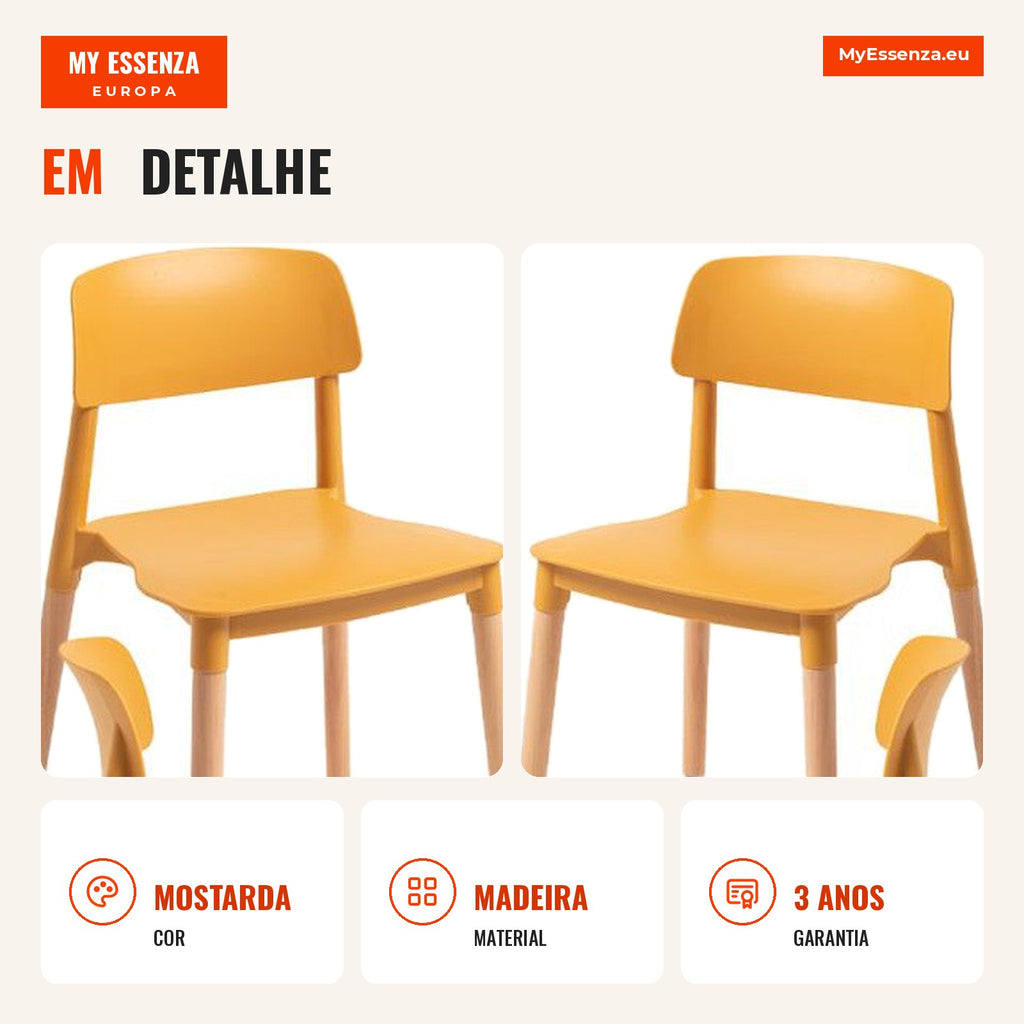 Pack 4 Cadeiras Tinpi — Mostarda — Infografia — detalhe