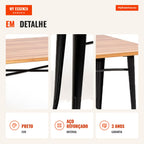 Mesa Meyer Retangular Madeira Natural 120 x 60 cm — Preto — Infografia — detalhe