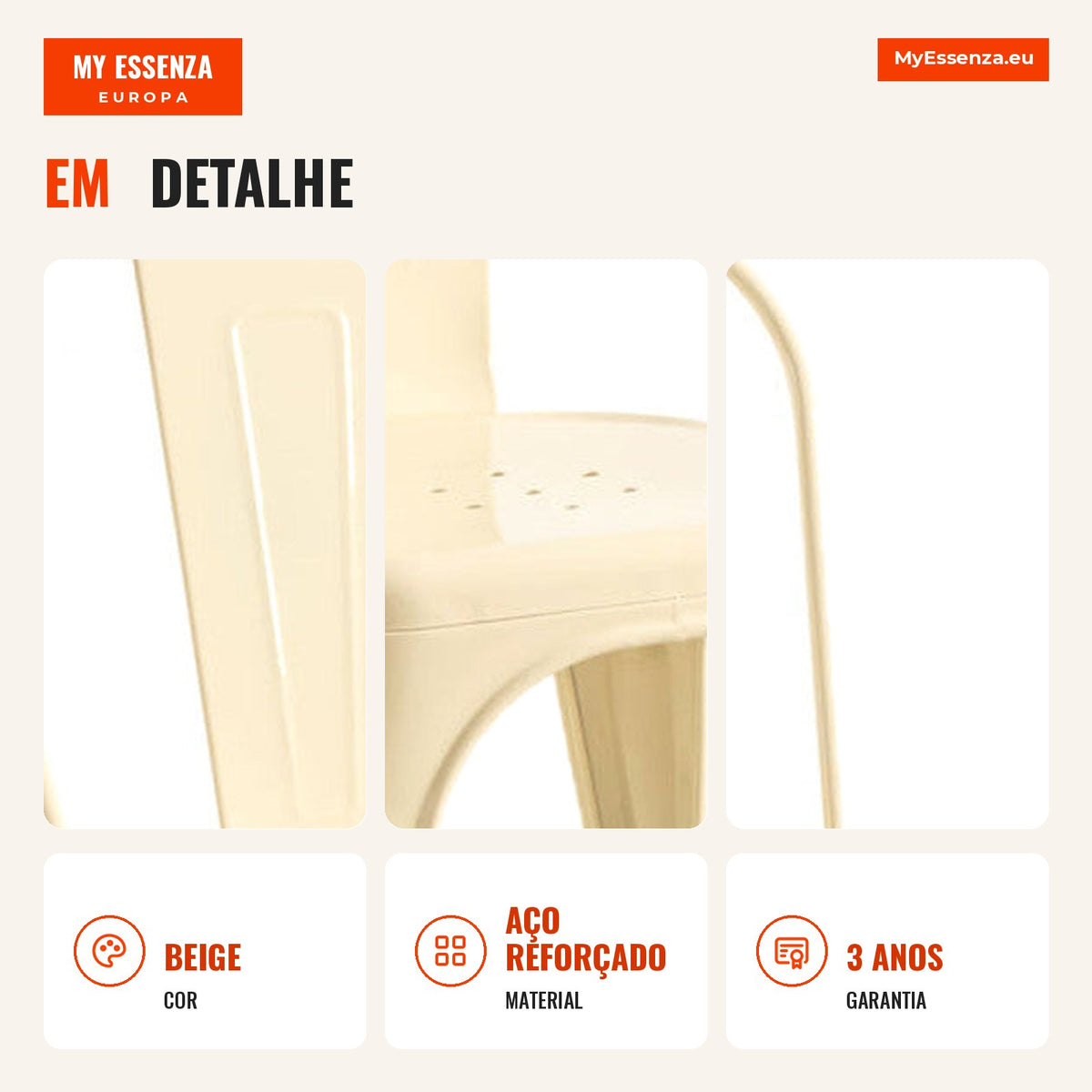 Cadeira Meyer — Beige — Infografia — detalhe
