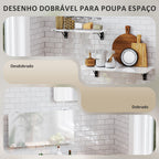Conjunto de 2 Mesas Dobráveis de Parede Secretárias Flutuantes para Espaços Pequenos Mesas Rebatíveis para Cozinha Sala de Jantar Escritório Quarto e Sala Branco Brilhante — foto 4