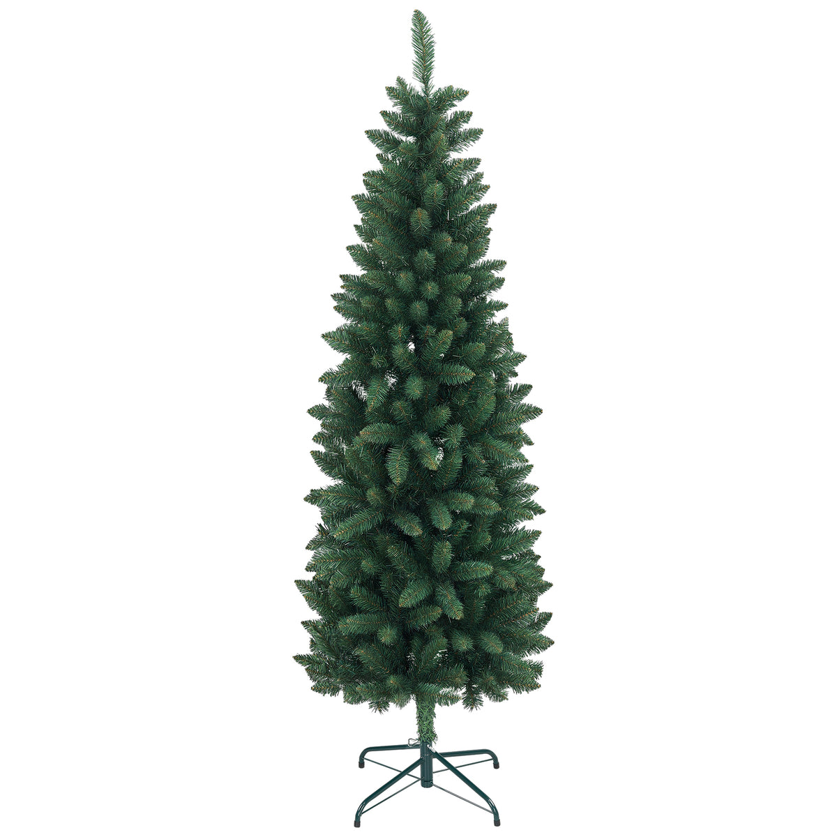 Árvore de Natal Estreita Árvore de Natal Tipo Lápis de 180 cm com Base Dobrável e 479 Ramos para Escritório Verde — foto 1