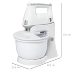 Batedeira de Pastelaria Profissional Batedeira Multifuncional Robô de Cozinha 3.4 litros com 6 velocidades Inclui 3 cabeças 300 W de aço inoxidável branco — foto 3