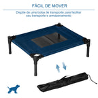 Cama para Animais de Estimação Cama Elevada para Cães Gatos Portátil Tecido Transpirável para Exterior Interior 64x46x18cm Azul — foto 7