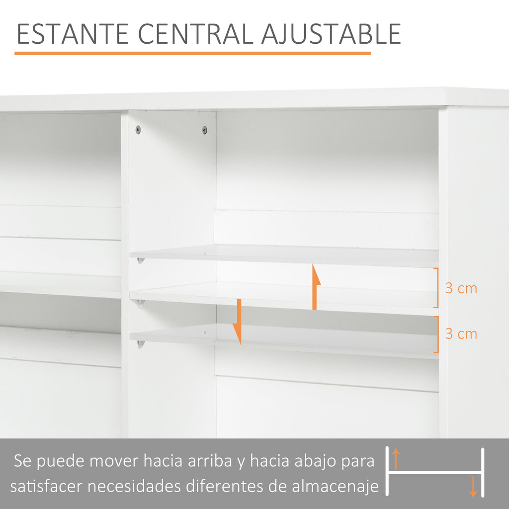 Estante de madeira de4 compartimentos com prateleiras ajustáveis ​​para arquivos 118,2x29,5x76,5 cm — foto 6