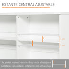 Estante de madeira de4 compartimentos com prateleiras ajustáveis ​​para arquivos 118,2x29,5x76,5 cm — foto 6