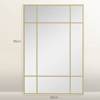 Espelho de Parede Retangular Espelho Estilo Janela 90x60 cm com Moldura de Metal Espelho Decorativo para Sala Quarto Entrada Dourado — foto 3
