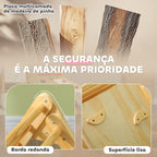 Triângulo de Escalada de Madeira 2 em 1 Escalada para Crianças de 18-48 Meses com Rampa para Deslizar ou Escalar 147x64,5x63 cm Madeira — foto 5