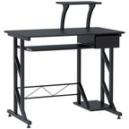 Mesa de Computador com 1 Gaveta Bandeja para Teclado e Suporte para CPU para Escritório Estúdio 90x50x95 cm Preto — foto 1