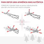 Árvore de Natal Artificial 150cm com 180 Ramos Luzes LED de Múltiplas Cores e Estrela Decorativa Ø74x150 cm Verde — foto 5