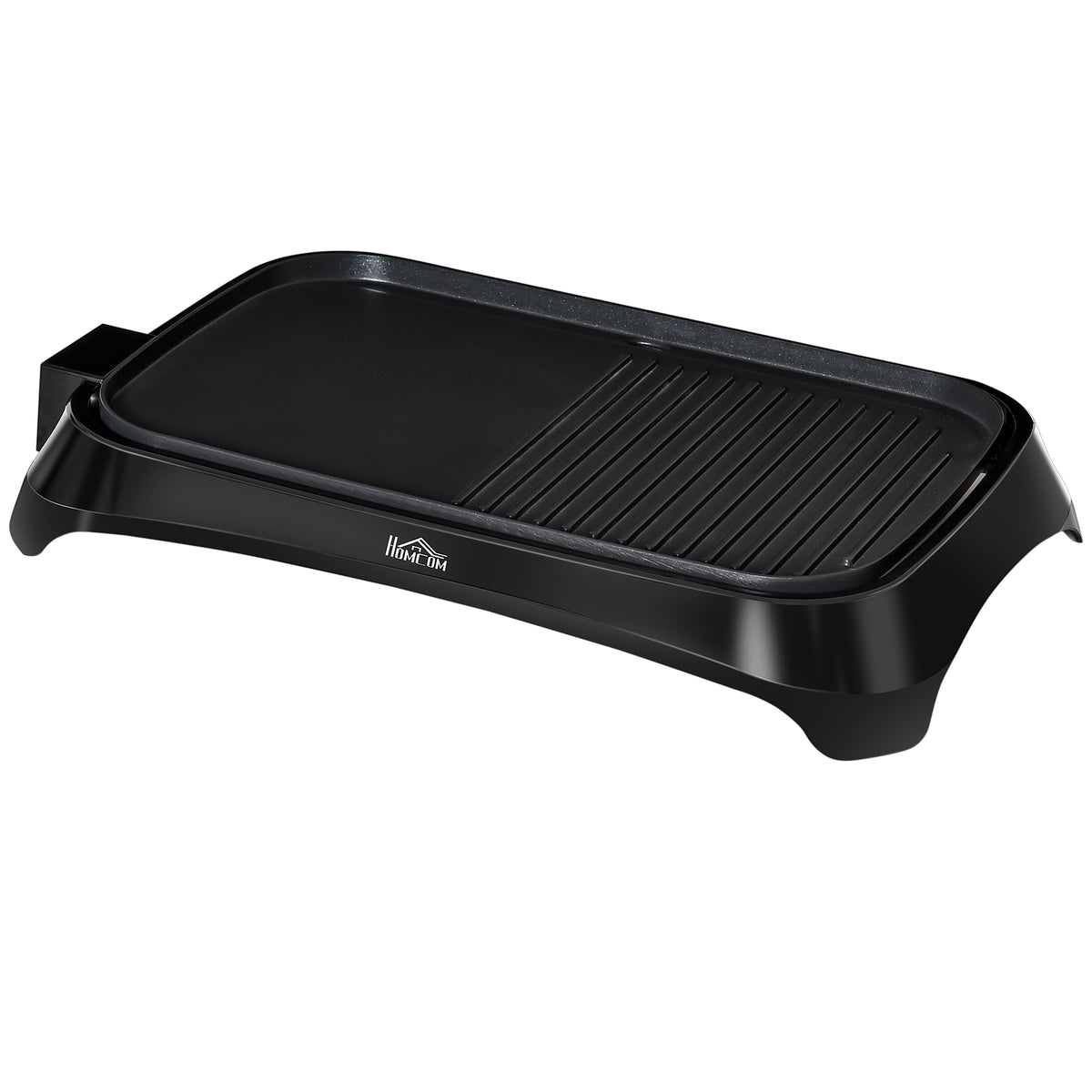 Grelha Elétrica 1600W com Temperatura Ajustável Superfície de 40,6x25,2cm Revestimento Antiaderente e Bandeja para Gordura 53,5x31x8cm Preto — foto 1