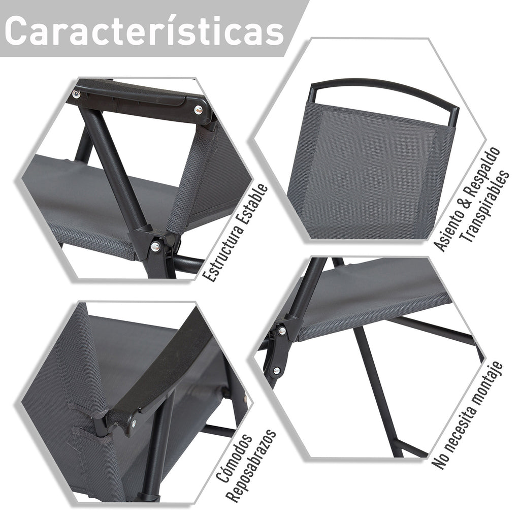 5 peças jardim conjunto de jantar cadeiras dobráveis e mesas de café Móveis de exterior com furo de guarda-sois — foto 7