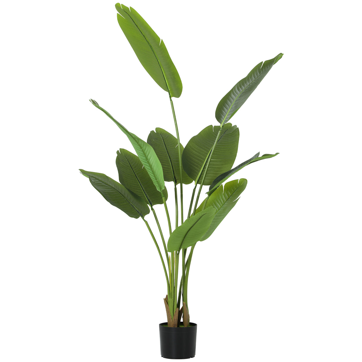 Planta Artificial Decorativa 160 cm Bananeira Artificial com Vaso e Folhas para Interior Casa Sala de Estar Escritório Verde — foto 1