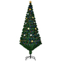 Árvore de Natal Artificial Pinheiros 180 cm com Suporte Decorações de Natal Estrela Flocos Fibra Óptica Brilhante LED Multicolor Retardador de Chama — foto 1