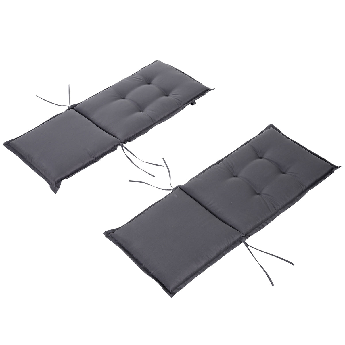 Almofada única para espreguiçadeira ao ar livre para cadeiras de jardim confortáveis com corda de fixação 120x50x6cm cinza — foto 1