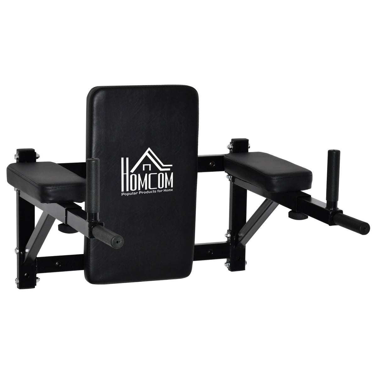 Barra de Elevação para Parede com Braços Ajustáveis Barra de Pull Up para Elevações Flexões e Exercícios em Casa 70x53-63x48 cm Preto — foto 1