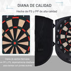 Alvo Eletrónico Digital com 6 Dardos até 8 Jogadores Marcador Portas Laterais Tela LCD 46.5x4.4x50.5 cm Preto — foto 4