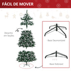HOMCM Árvore de natal de 210 cm 2012ramos com Suporte Metálico Árvore de Natal de ponta branca artificial Realista para interiores Verde — foto 6
