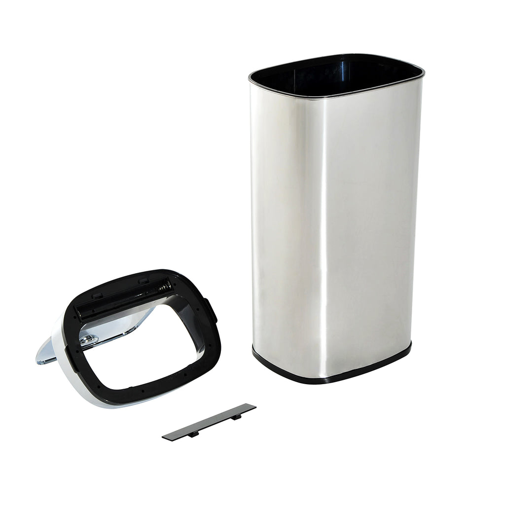 Balde de Lixo Inteligente de Aço Inoxidável 68L com Sensor Infravermelho de Abertura Automática e Contato Manual para Cozinha Dormitório Casa de banho 40,5x29,578cm Prata — foto 7