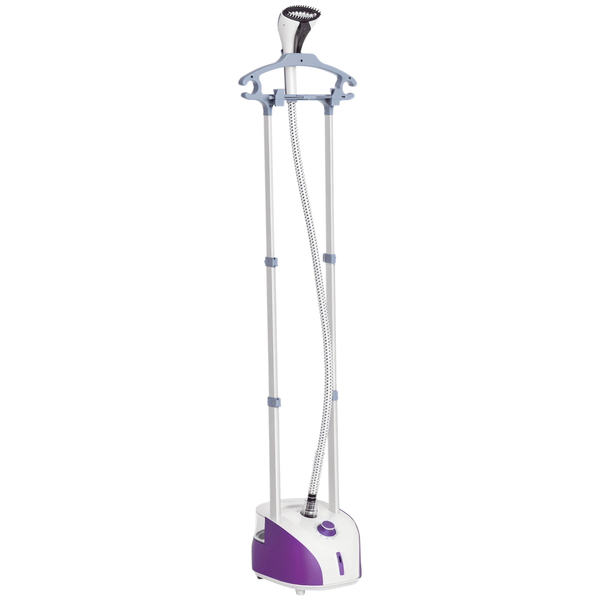 Ferro de Engomar Vertical com Barra Dupla Depósito 2L Ferro de Engomar a Vapor 1950W Saída de Vapor 32g/min e Temperatura Ajustável em 11 Níveis Roxo e Branco — foto 1