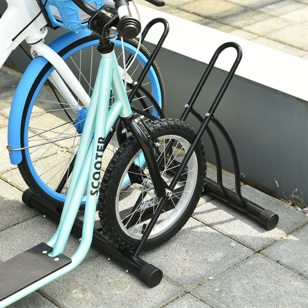 Suporte de estacionamento para 2 bicicletas Garagem Interior Exterior Estável Fácil de montar Portátil Anti-Slip Pad Tubo de aço 60x54x57cm Preto — foto 8