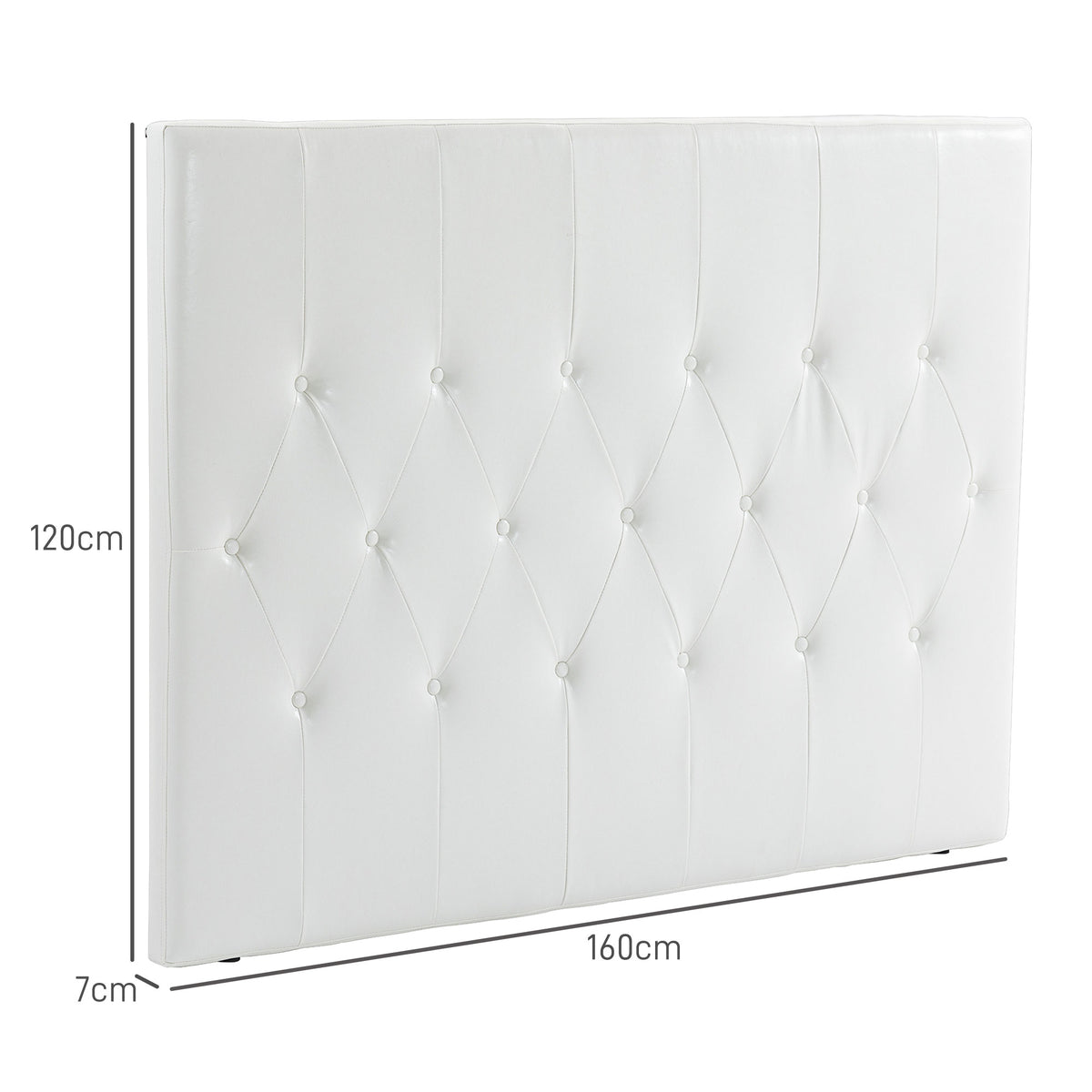 Cabeceira de Cama 160cm Cabeceira de Cama Estofada em Linho e Acolchoada 2 Formas de Uso Vertical ou Montado na Parede 160x7x120cm Branco — foto 3