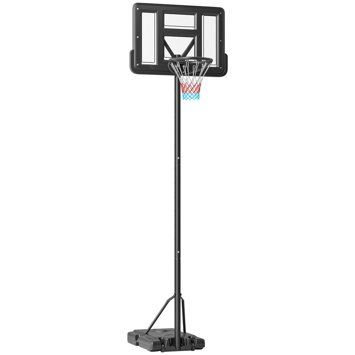 Tabela de Basquetebol de Exterior 2 em 1 com Altura Ajustável 230-305 cm Cesta de Basquetebol para Piscina com Suporte Tabela de Basquetebol com Rodas Base Preenchível 110x75x195-370 cm Preto — foto 1