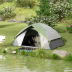Tenda de Campismo para 1-2 Pessoas Tenda de Campismo Dobrável com Janela e Bolsa de Transporte Impermeável 3000 mm 210x150x110 cm Verde — foto 2