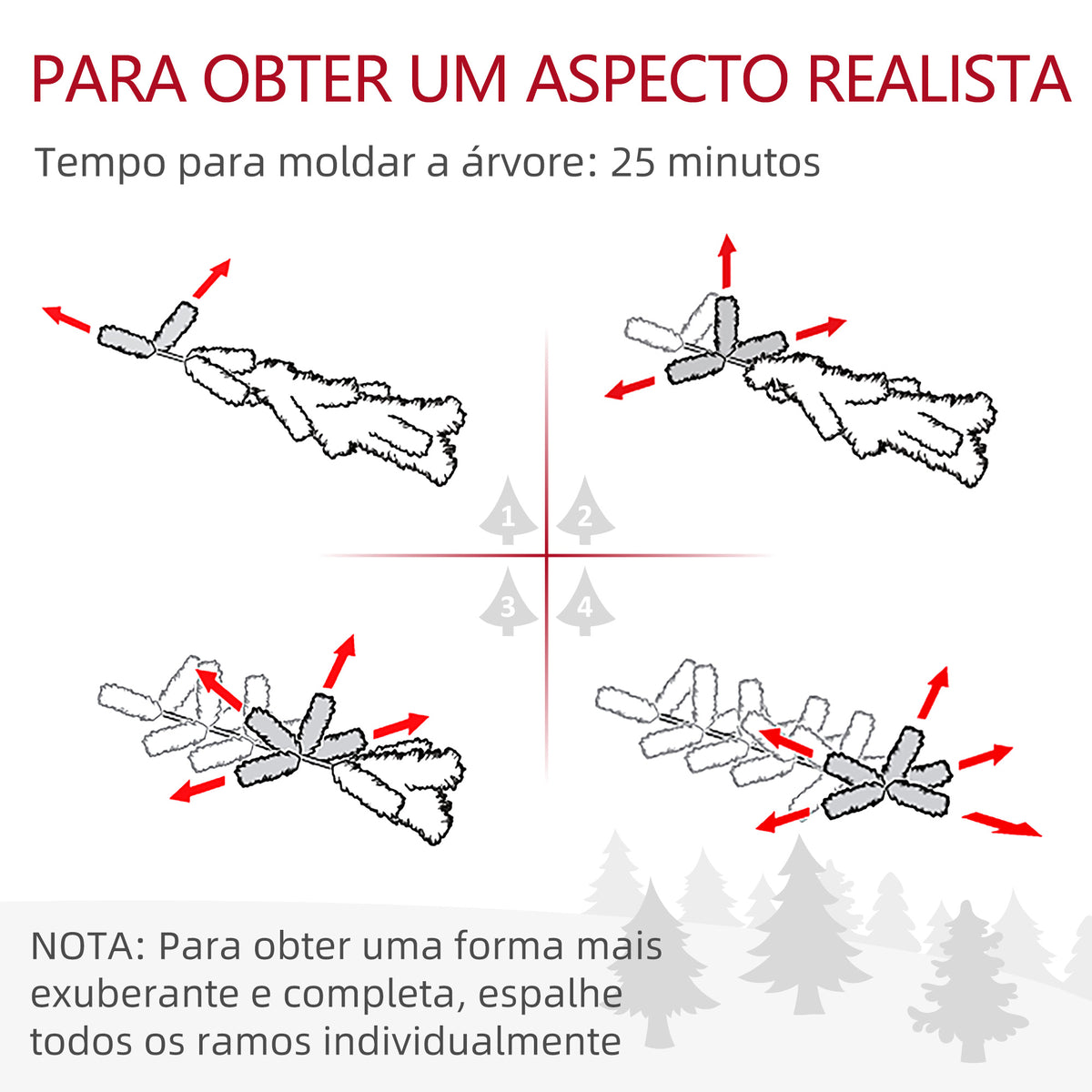 Árvore de Natal 150 cm Árvore de Natal Artificial Coberta de Neve com 317 Ramo e Suporte de Metal Árvore Natalícia para Sala Interior Verde — foto 7