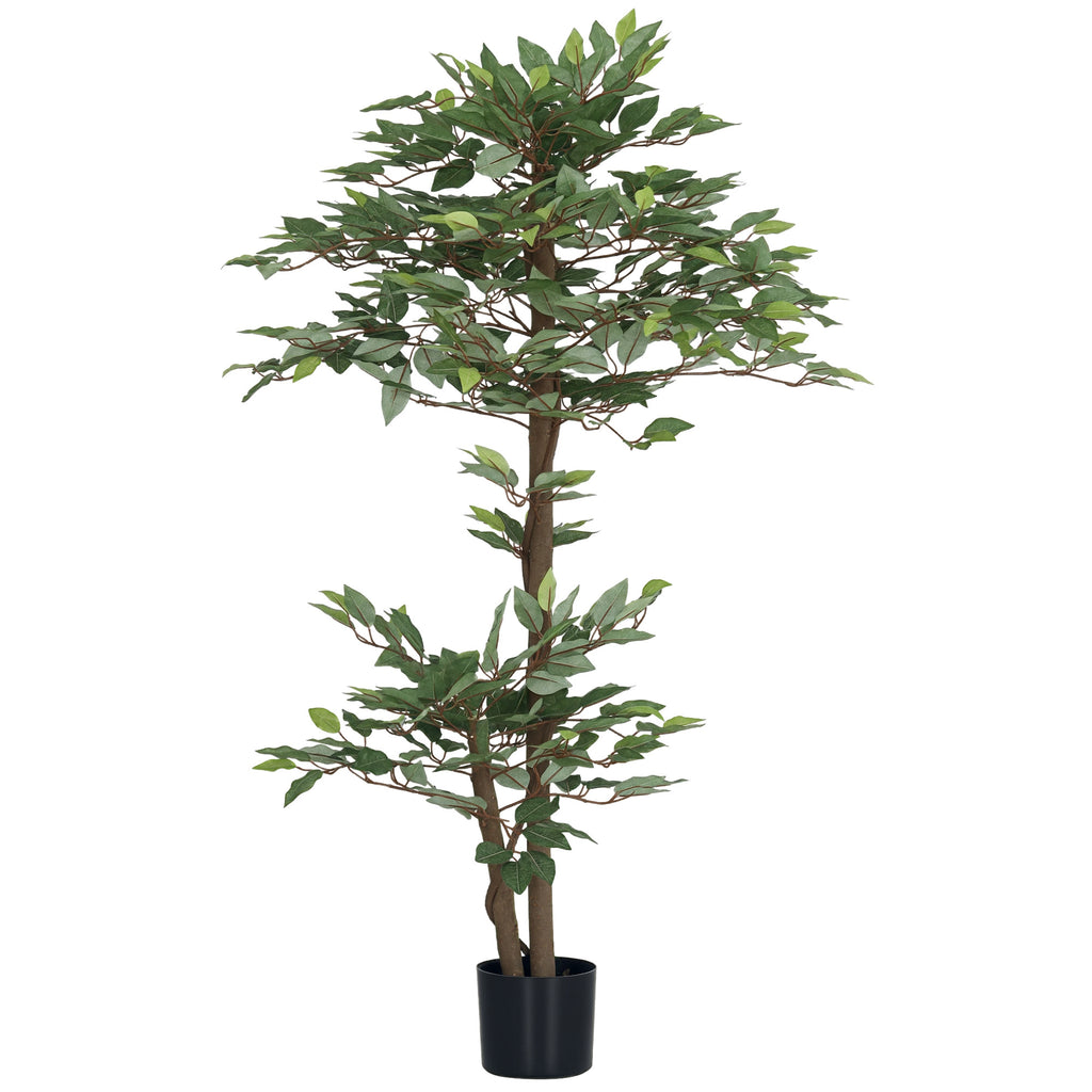 Planta Artificial Ficus 150 cm Planta Artificial com 1008 Folhas Musgo e Vaso Planta Artificial Decorativa para Interior e Exterior Casa Sala de Estar Escritório Verde — foto 1