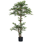 Planta Artificial Ficus 150 cm Planta Artificial com 1008 Folhas Musgo e Vaso Planta Artificial Decorativa para Interior e Exterior Casa Sala de Estar Escritório Verde — foto 1