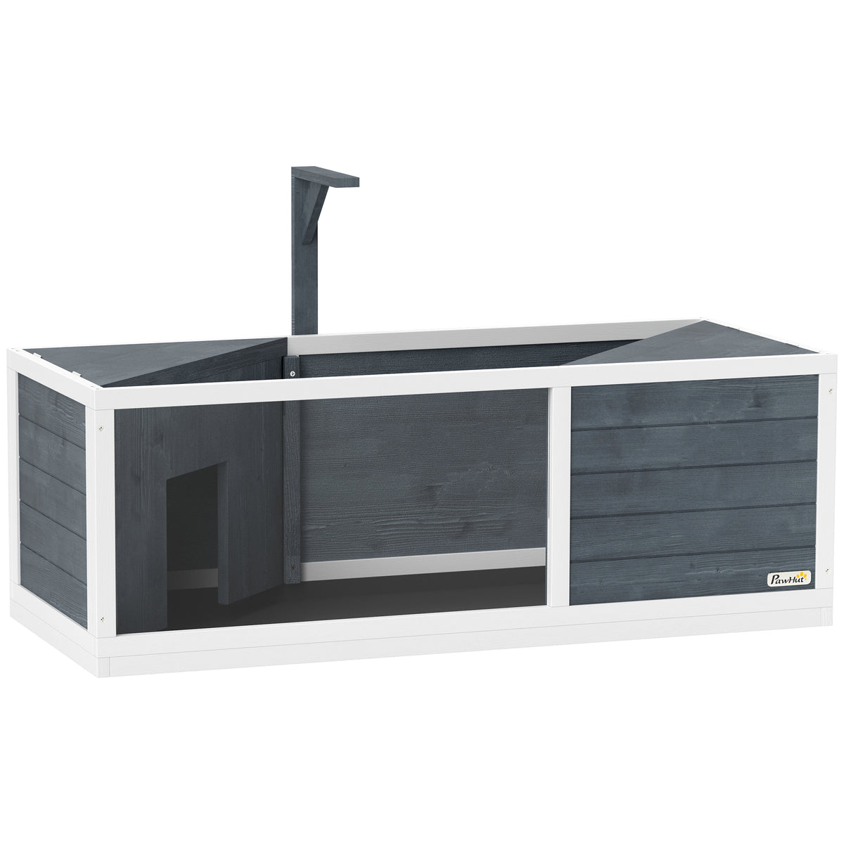 Casa para tartarugas recinto com teto abrível suporte para lâmpada bandeja janela panorâmica 120 x 50 x 40 cm cinza — foto 1