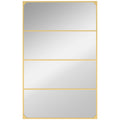 Espelho de parede retangular estilo verrière, estilo industrial, horizontal ou vertical com 4 ganchos, em metal dourado 109 x 69 cm — foto 1