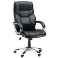 Cadeira de Escritório Poltrona Executiva com Função de Balanço Cadeira Giratória Ergonômica Assento Estilo Esportivo Encosto Alto Couro Sintético Metal 70x58x114–124 cm Preto — foto 1