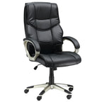 Cadeira de Escritório Poltrona Executiva com Função de Balanço Cadeira Giratória Ergonômica Assento Estilo Esportivo Encosto Alto Couro Sintético Metal 70x58x114–124 cm Preto — foto 1