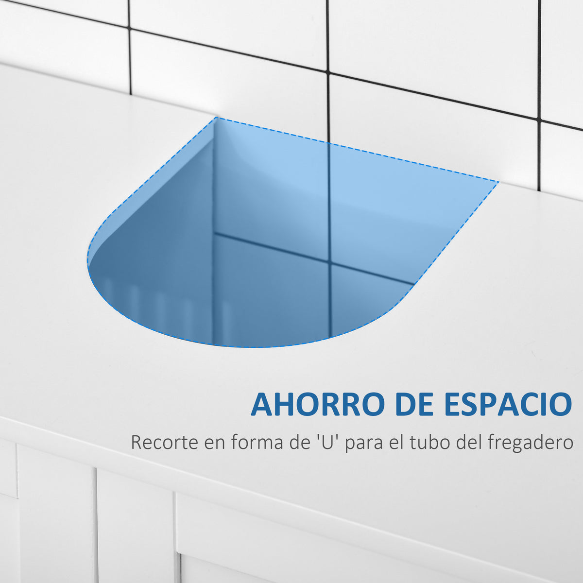 Móvel para Lavatório Armário Casa de Banho de Chão de Madeira com 2 Portas Ventiladas e Prateleira Interior Ajustável Moderno 60x30x60 cm Branco — foto 4