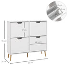 Sapateira com 4 Gavetas e Prateleiras Ajustáveis Móvel para Sapatos de Corredor para 16 Pares de Sapatos 95x26x95 cm Branco — foto 3