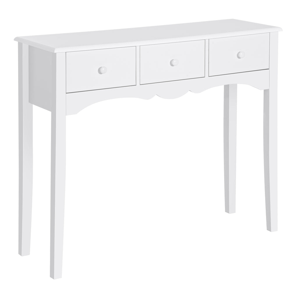 Mesa Consola Elegante Móvel de Entrada com 3 Gavetas 100x32x85cm Branco — foto 1
