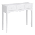 Mesa Consola Elegante Móvel de Entrada com 3 Gavetas 100x32x85cm Branco — foto 1
