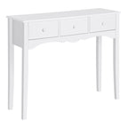 Mesa Consola Elegante Móvel de Entrada com 3 Gavetas 100x32x85cm Branco — foto 1